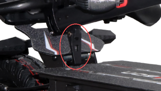 The mounting hook on the handlebar for the GT06 scooter.