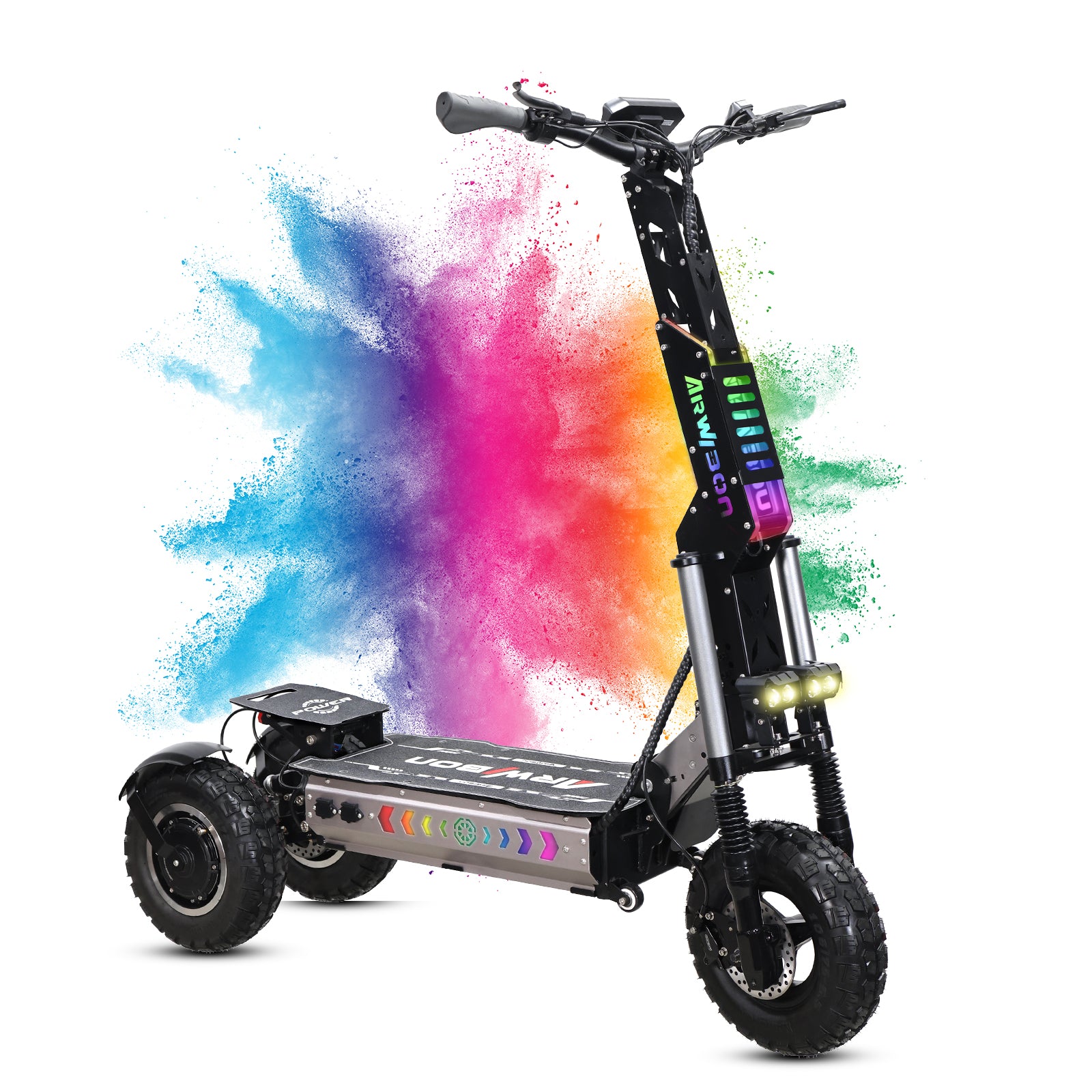 Arwibon MT30 Heavy Duty Three Wheels Foldable Electric Scooter for Adults